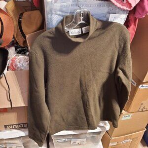NEW ! Basic Edition Women Sweater Long Sleeve Fleece Dark Green Size S